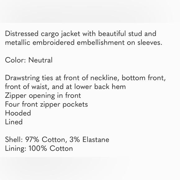 Free People Golden Quill Military Parka Size XSmall NWT - Picture 5 of 16